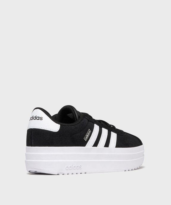 Baskets basses en cuir suédé à semelle plateforme VL Court Bold femme - Adidas vue4 - ADIDAS - GEMO