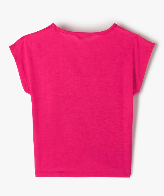 Tee-shirt fille large et noué dans le bas à manches très courtes et  vue3 - GEMO (ENFANT) - GEMO
