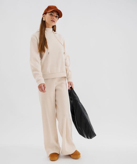 Sweat à capuche en maille femme vue4 - GEMO(FEMME PAP) - GEMO