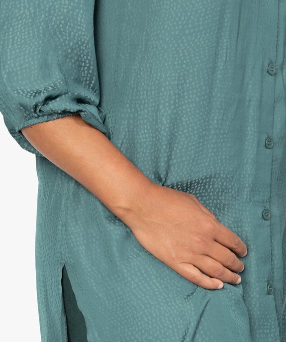 Tunique femme fluide longue et boutonnée vue2 - GEMO (G TAILLE) - GEMO