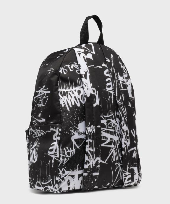 Sac à dos en toile avec inscriptions graffiti garçon vue2 - GEMO (ACCESS) - GEMO