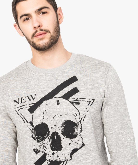 Sweat avec grand imprimé poitrine vue2 - GEMO (HOMME) - GEMO