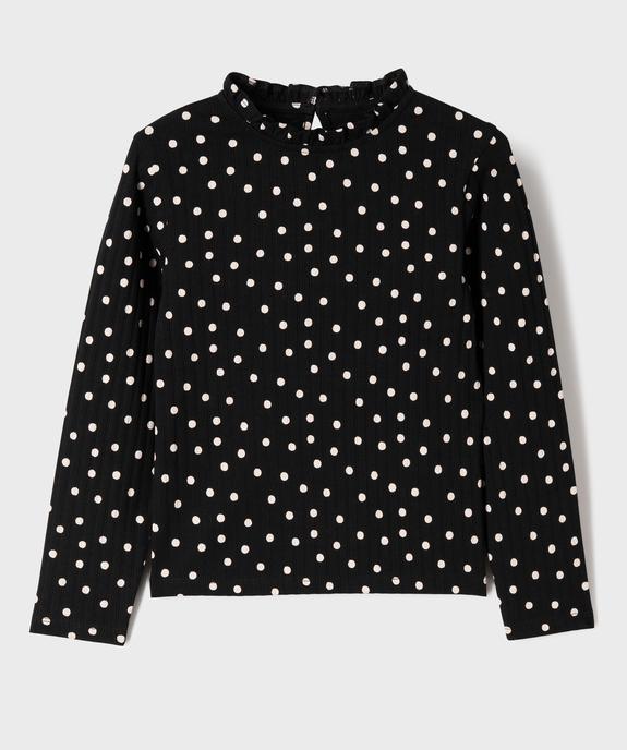 Tee-shirt manches longues imprimé avec col froncé fille vue2 - GEMO 4G FILLE - GEMO