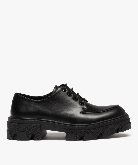 Derbies femme unis à semelle épaisse et crantée vue1 - GEMO (CASUAL) - GEMO