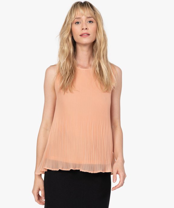 Chemise femme plissée sans manches avec dentelle vue1 - GEMO(FEMME PAP) - GEMO