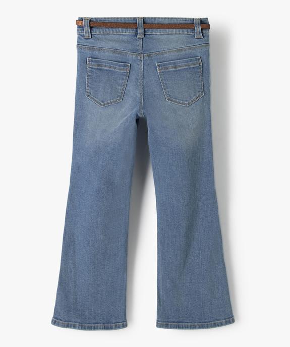 Jean fille coupe bootcut avec ceinture pailletée vue5 - GEMO (ENFANT) - GEMO