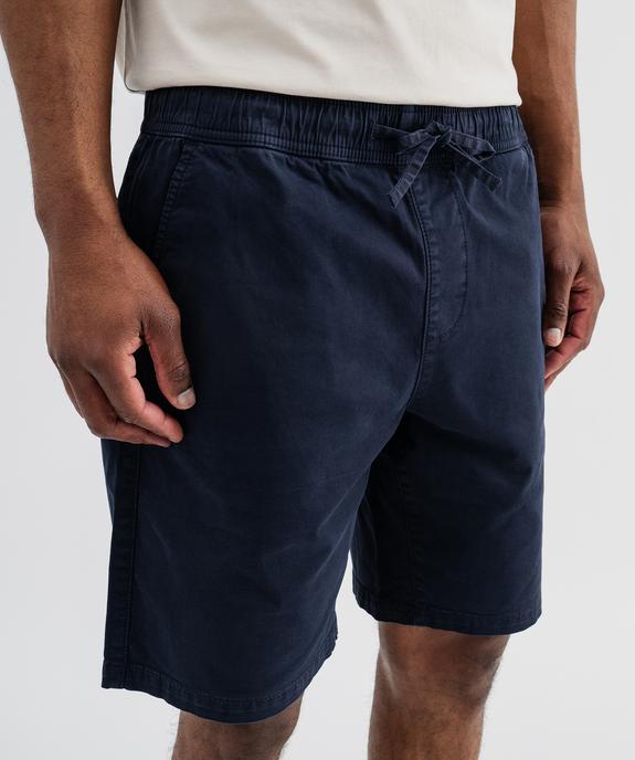 Bermuda regular en coton stretch à taille élastiqué homme vue4 - GEMO 4G HOMME - GEMO