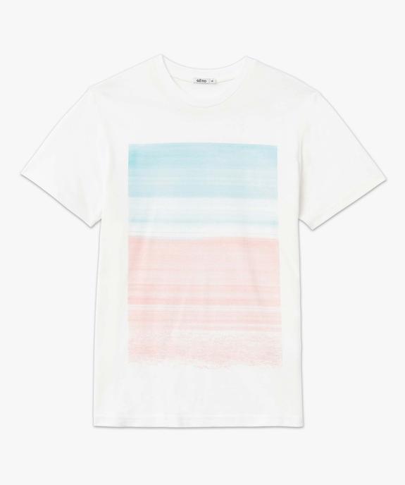Tee-shirt homme à manches courtes motif abstrait pastel vue4 - GEMO (HOMME) - GEMO