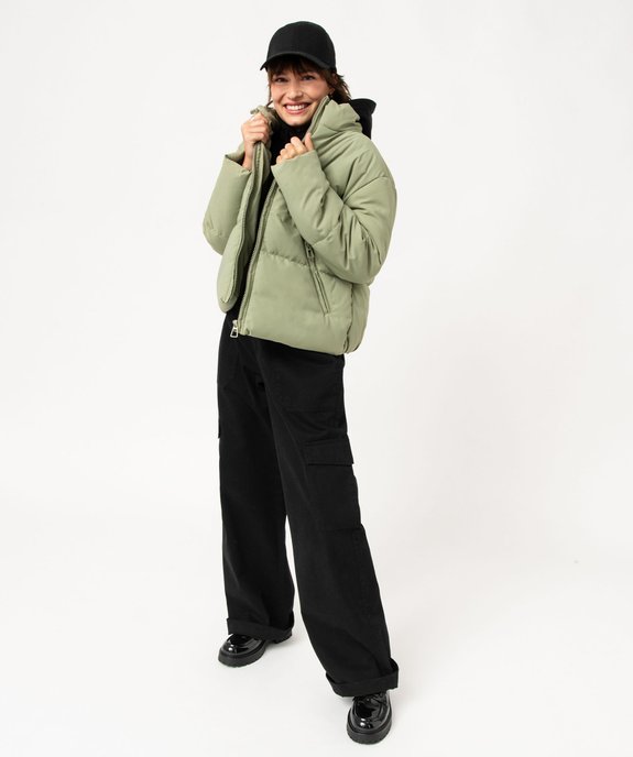 Doudoune à col montant et zips fantaisie femme vue5 - GEMO 4G FEMME - GEMO