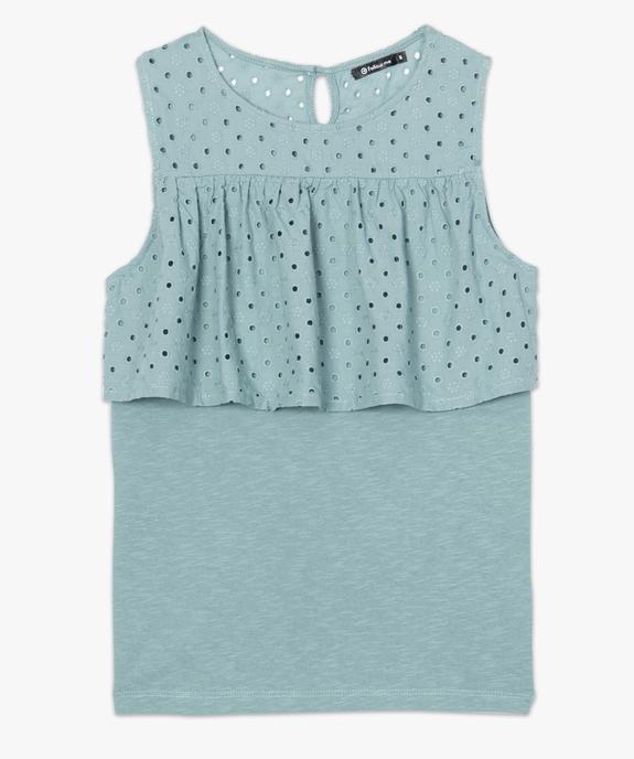 Débardeur femme avec volant en broderie anglaise vue4 - FOLLOW ME - GEMO