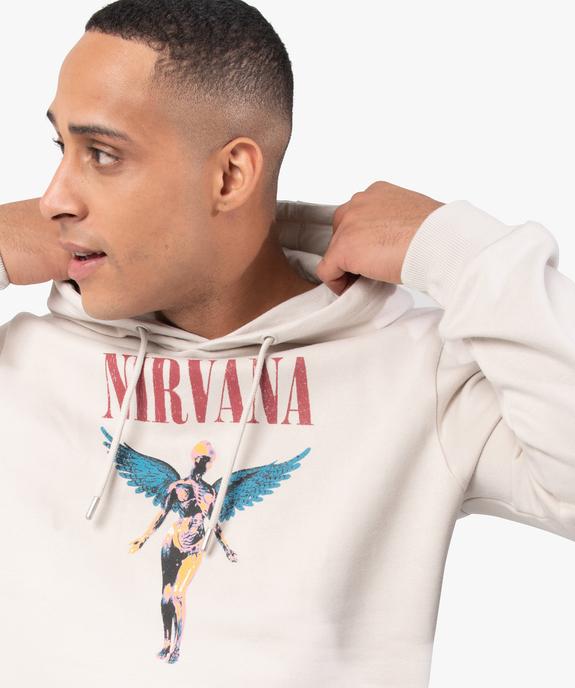 Sweat homme à capuche avec motif – Nirvana vue2 - NIRVANA - GEMO