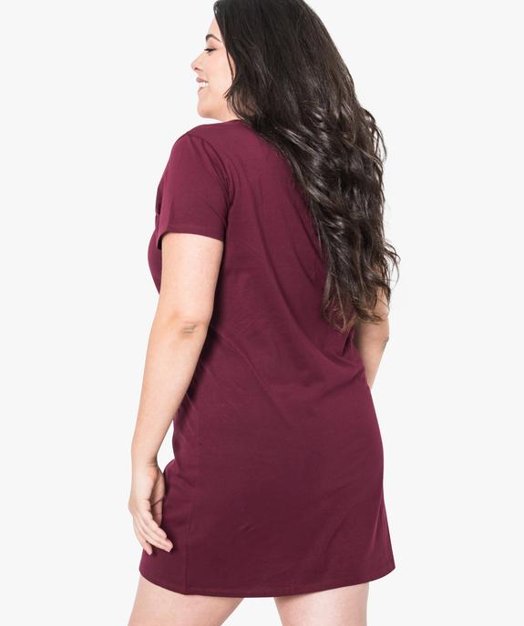 Chemise de nuit à manches courtes avec motifs femme grande taille vue3 - GEMO 4G FEMME - GEMO