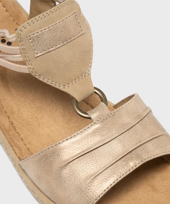 Sandales confort dessus métallisé femme - Softrelax vue3 - SOFTRELAX - GEMO