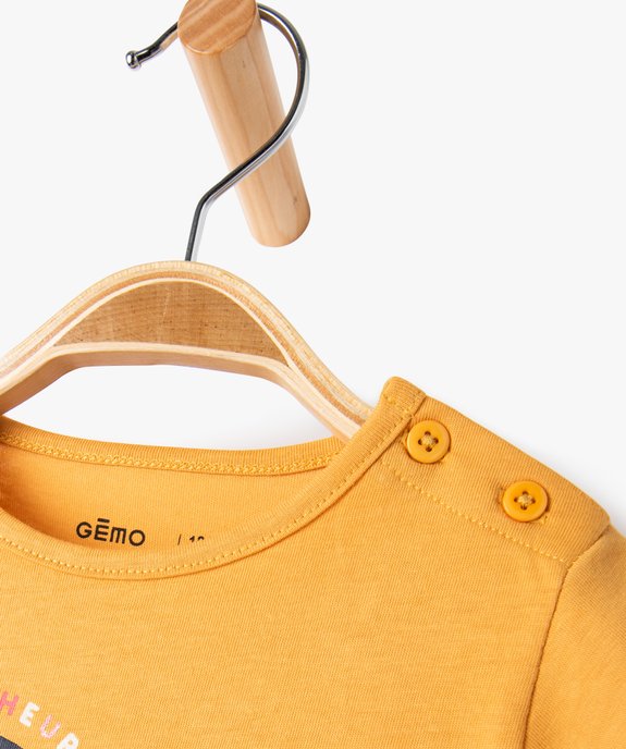 Tee-shirt bébé fille en coton à manches courtes et motif pailleté vue2 - PREMIER PRIX BY GEMO - GEMO