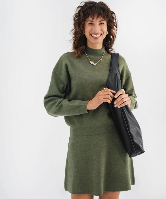 Pull à col montant coupe loose femme vue1 - GEMO 4G FEMME - GEMO