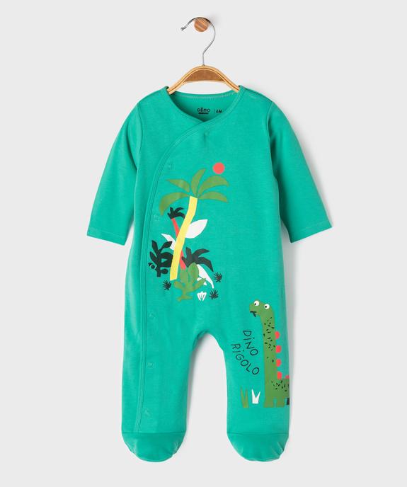 Pyjama dors-bien fermeture devant avec motifs dinosaures bébé vue1 - GEMO 4G BEBE - GEMO