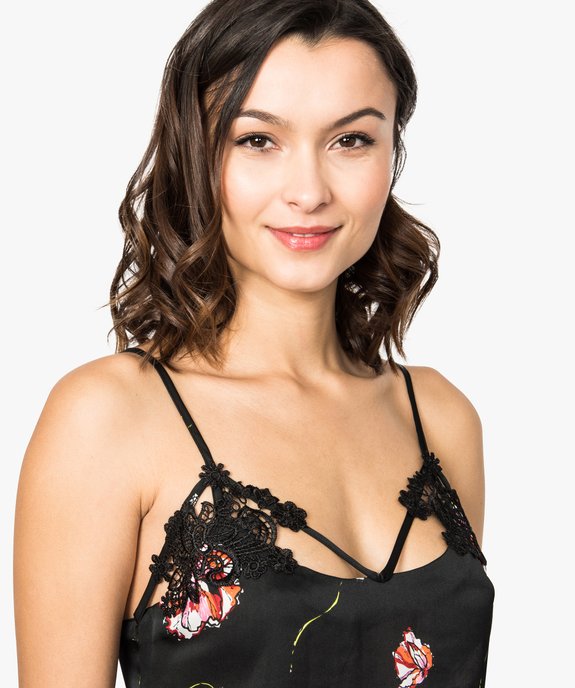 Nuisette à bretelles et décolleté fantaisie vue2 - GEMO(HOMWR FEM) - GEMO