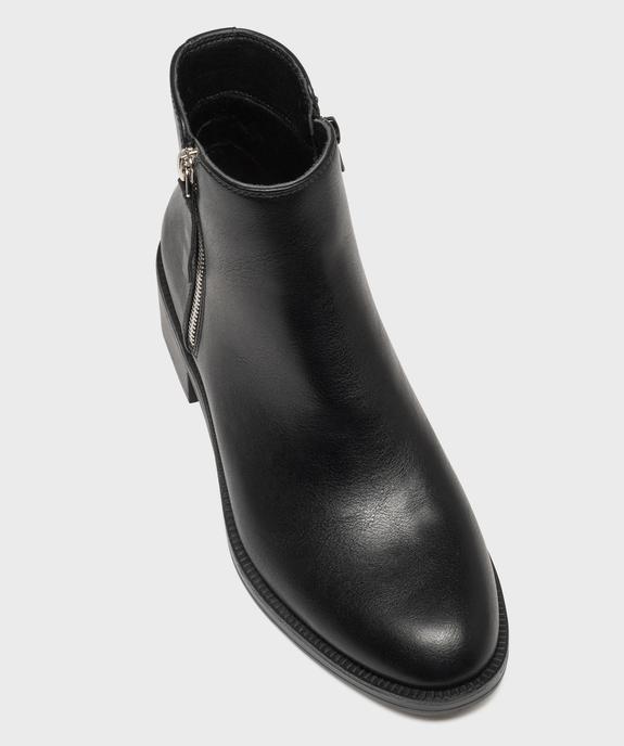 Boots zippées à petit talon en matière lisse femme vue5 - VALENTINA BALDANO GEMO FORGOOD - GEMO