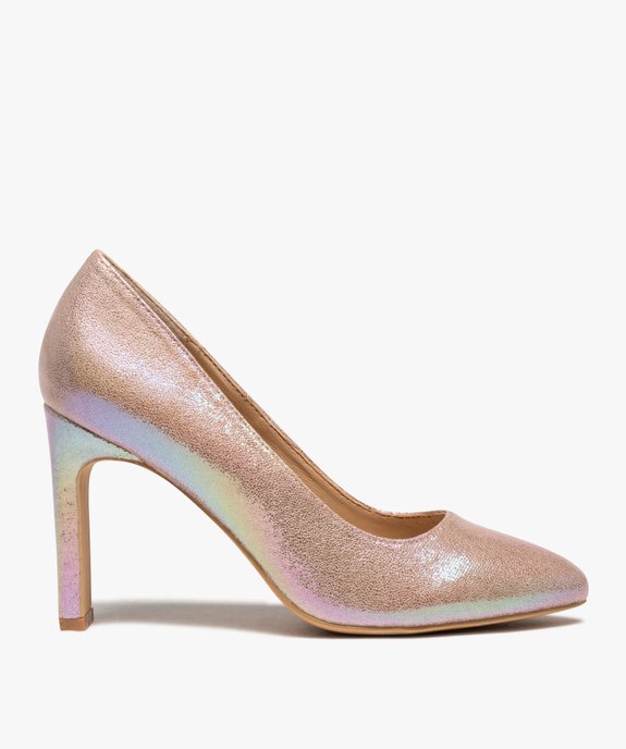 Escarpins femme à talon haut dessus irisé vue1 - GEMO(URBAIN) - GEMO