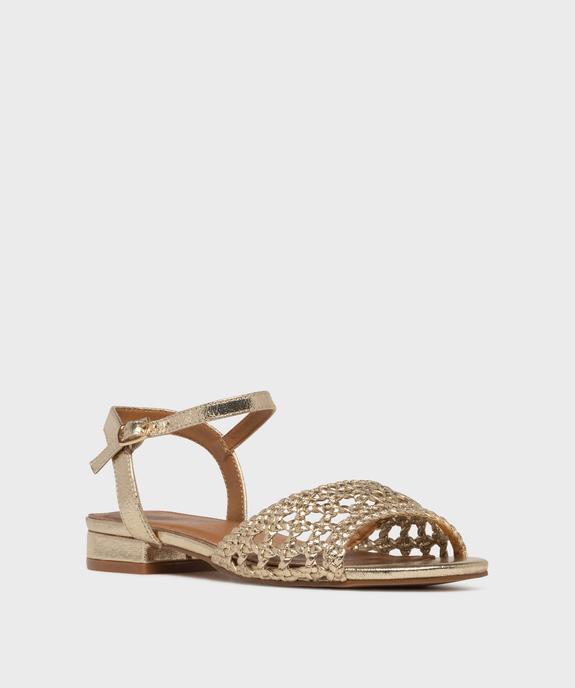 Sandales tressées en matière métallisée femme - Follow Me vue3 - FOLLOW ME - GEMO