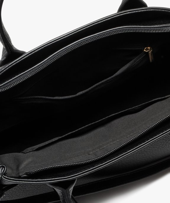 Sac à main grand format en matière grainée souple femme vue3 - GEMO (ACCESS) - GEMO