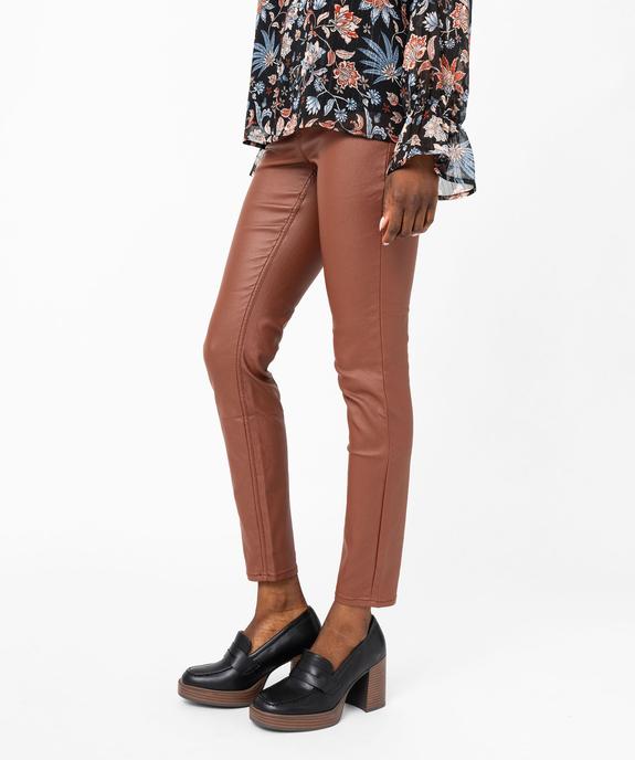 Pantalon skinny enduit push-up taille haute femme vue1 - GEMO 4G FEMME - GEMO