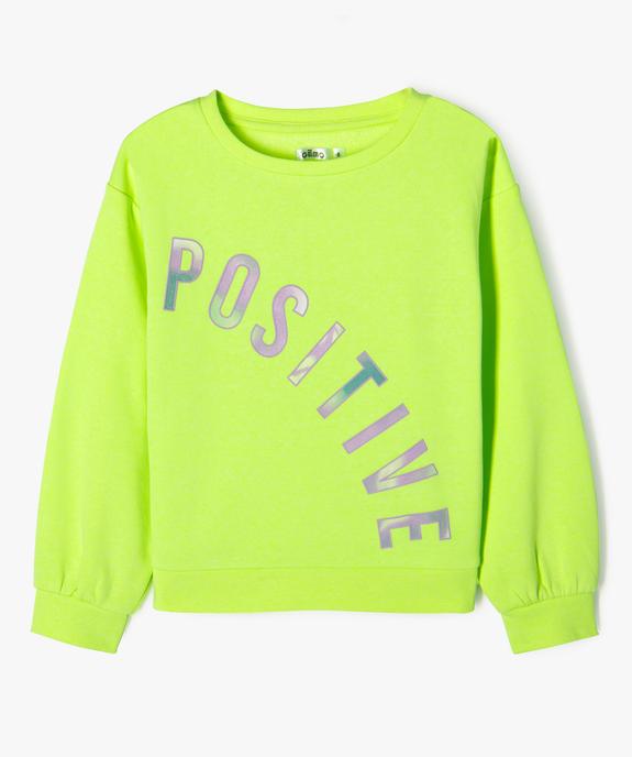 Sweat en molleton fluo à message fille vue1 - GEMO 4G FILLE - GEMO