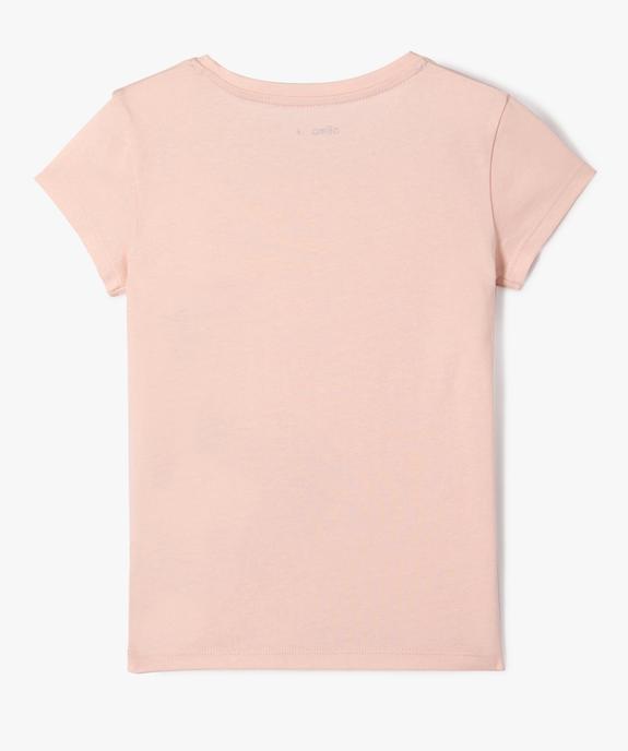 Tee-shirt à manches ultra courtes avec motif girly fille vue3 - GEMO 4G FILLE - GEMO