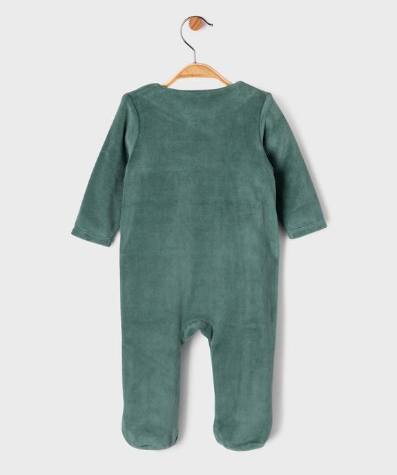 Pyjama en velours ouvert devant inscription dorée bébé vue3 - GEMO 4G BEBE - GEMO