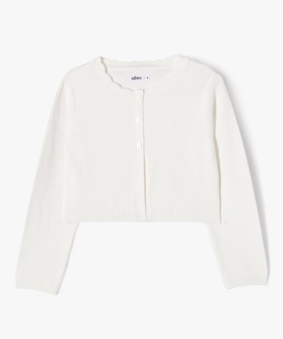Gilet court en maille fantaisie fille vue1 - GEMO (ENFANT) - GEMO