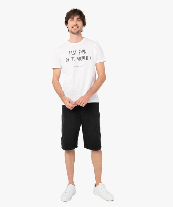 Bermuda en jean pour homme effet patiné vue5 - GEMO (HOMME) - GEMO