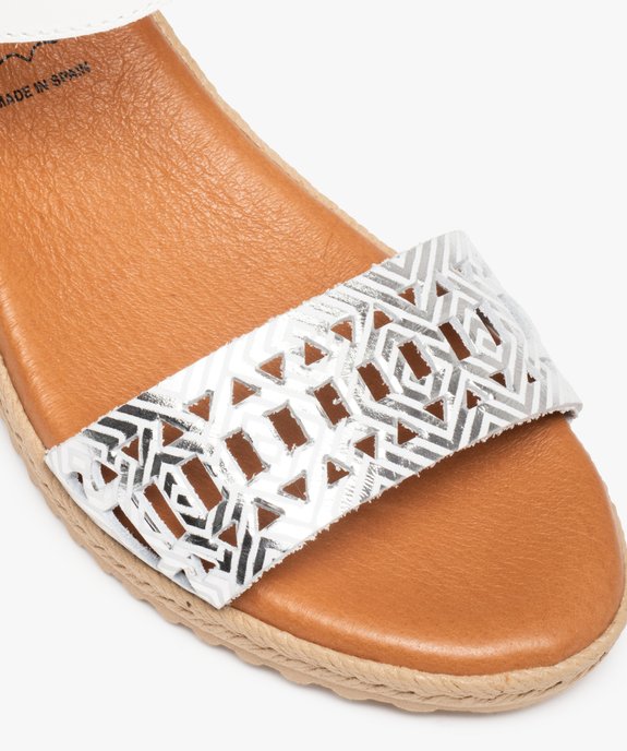 Sandales femme à talon et brides ajourées en cuir – Tanéo vue6 - TANEO - GEMO