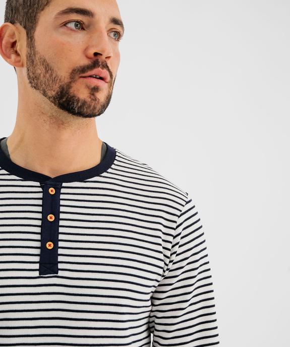 Pyjama avec haut rayé homme - LuluCastagnette vue3 - LULUCASTAGNETTE - GEMO