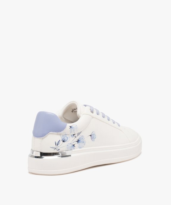 Baskets femme à semelle compensée détail fleuri vue5 - GEMO (SPORTSWR) - GEMO