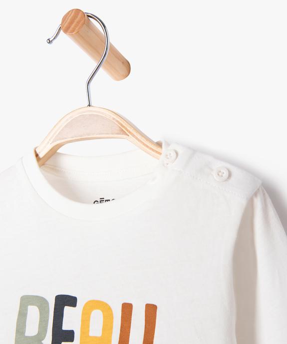 Tee-shirt manches longues à message fantaisie bébé garçon vue2 - GEMO(BEBE DEBT) - GEMO