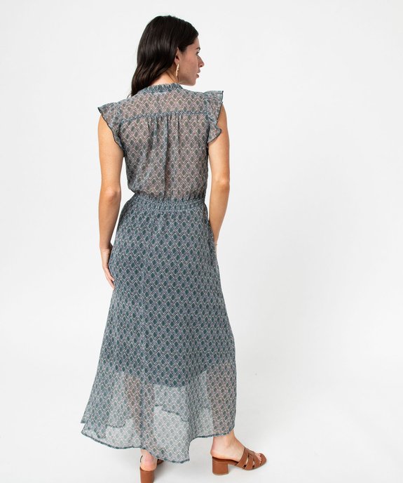 Robe longue sans manches à taille smockée femme vue3 - GEMO(FEMME PAP) - GEMO