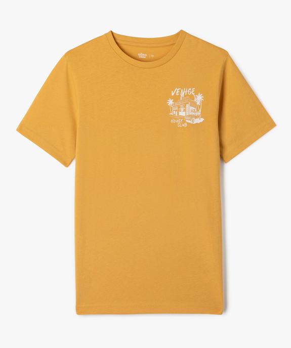 Tee-shirt manches courtes en coton imprimé devant et dos garçon vue5 - GEMO 4G GARCON - GEMO
