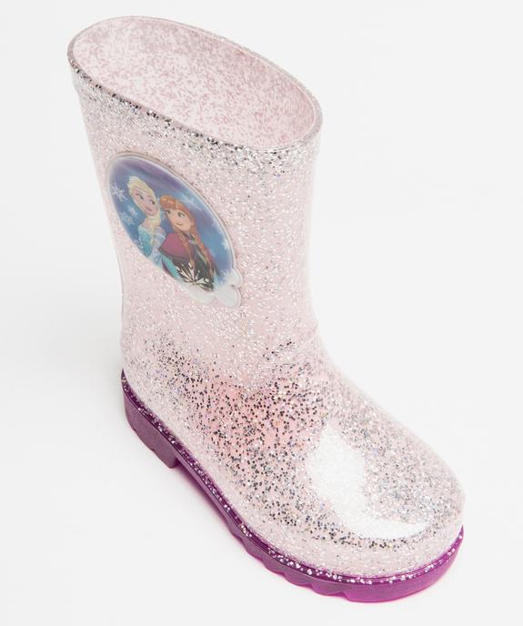 Bottes de pluie fille à paillettes avec semelle lumineuse Reine des neiges vue5 - REINE DES NEIGE - GEMO