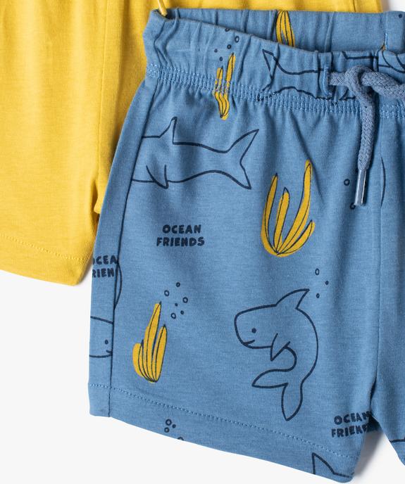 Short bébé garçon en jersey à taille élastiquée (lot de 2) vue2 - GEMO(BEBE DEBT) - GEMO