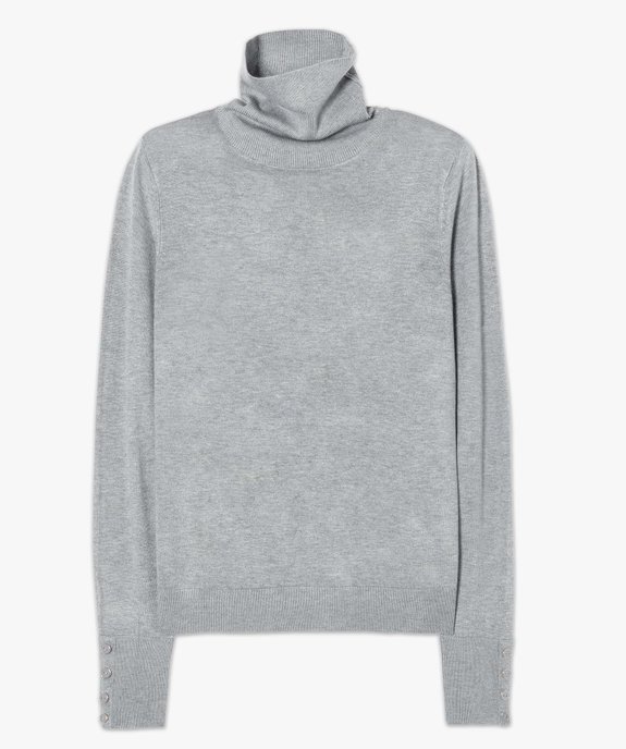 Pull femme en maille fine à col roulé vue4 - GEMO 4G FEMME - GEMO