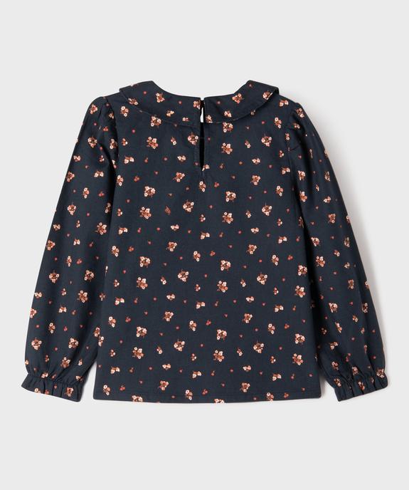 Chemise fleurie à col Claudine fille - LuluCastagnette vue3 - LULUCASTAGNETTE - GEMO