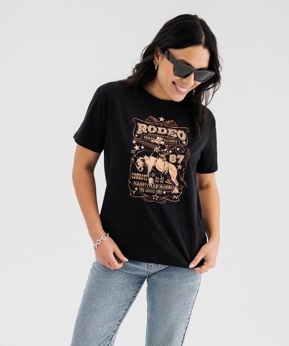 Tee-shirt manches courtes avec motif désert femme vue1 - GEMO 4G FEMME - GEMO
