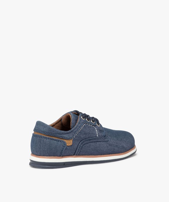 Derbies garçon unis en toile avec semelle bicolore vue5 - BUGGY - GEMO