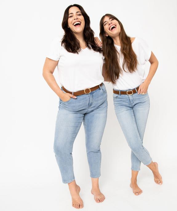 Jean slim longueur 7/8ème avec ceinture femme vue1 - GEMO 4G FEMME - GEMO