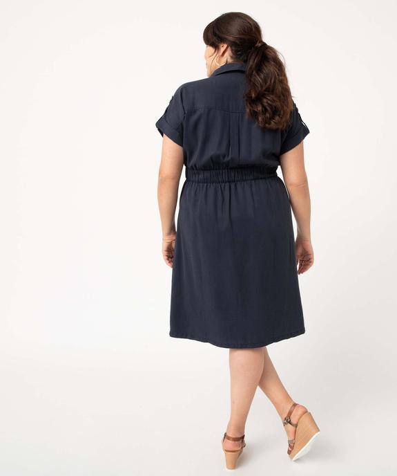 Robe chemise femme grande taille en Lyocell vue3 - GEMO 4G GT - GEMO