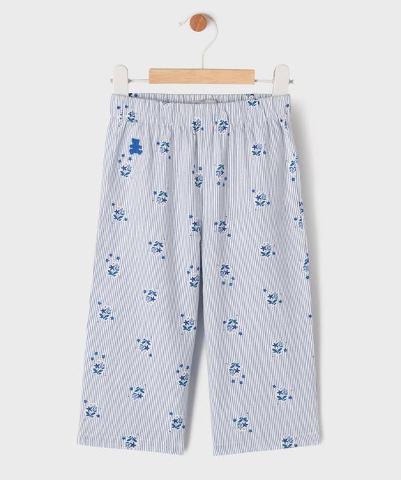 Pantalon à rayures et motifs fleuris bébé fille - LuluCastagnette vue1 - LULU CASTAGNETTE GEMO FOR GOOD - GEMO