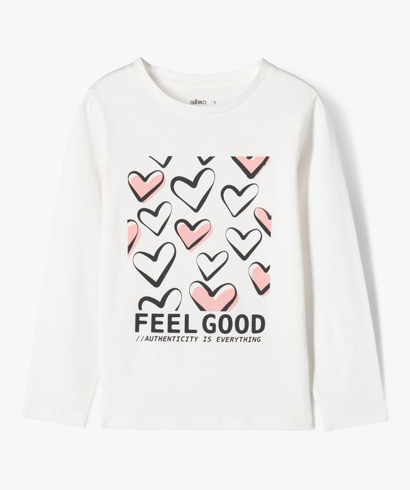 Tee-shirt à manches longues avec motifs girly fille vue2 - GEMO (ENFANT) - GEMO