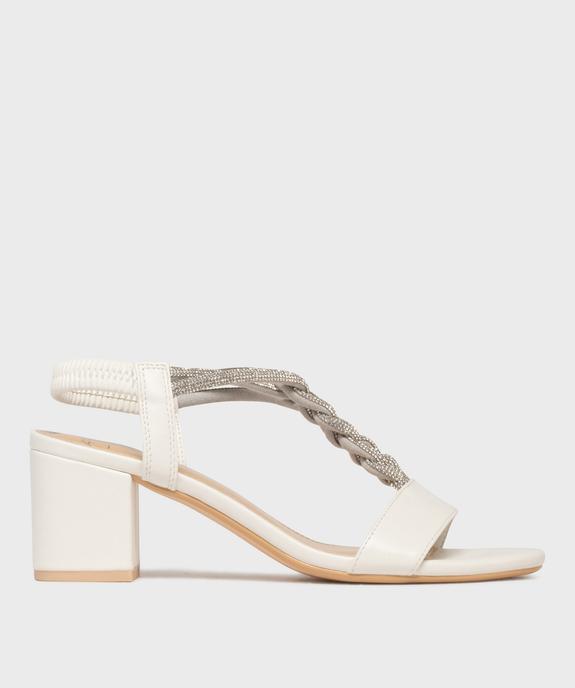 Sandales à talon large et bride bijou en strass femme vue1 - VALENTINA BALDA - GEMO