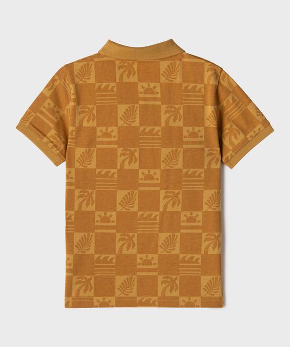 Polo manches courtes en jersey de coton motif feuillage garçon vue3 - GEMO 4G GARCON - GEMO