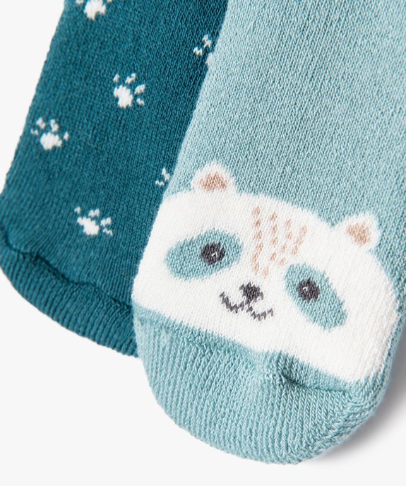 Chaussettes en maille bouclette imprimée bébé garçon (lot de 2) vue2 - GEMO 4G BEBE - GEMO